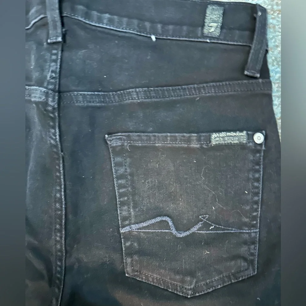 7 for All Mankind Paxtyn Skinny Jeans in True Black Wash